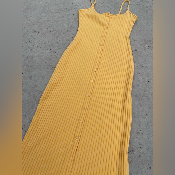 ZARA | button front yellow midi dress size small - Picture 2 of 5
